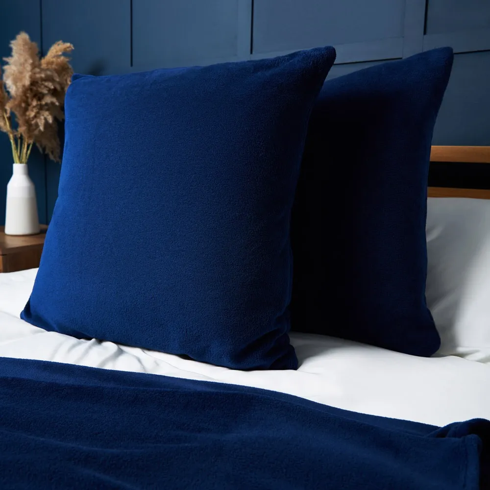 Large Microfleece Cushion, Navy