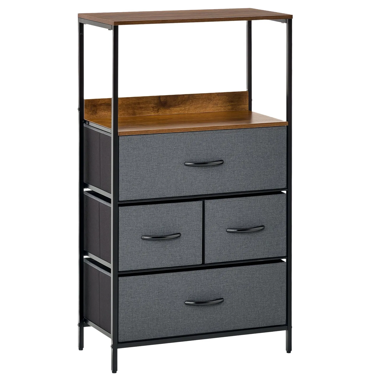 HOMCOM Drawer Storage Chest Unit Home w/ Shelves Home Living Room Bedroom in Black 2