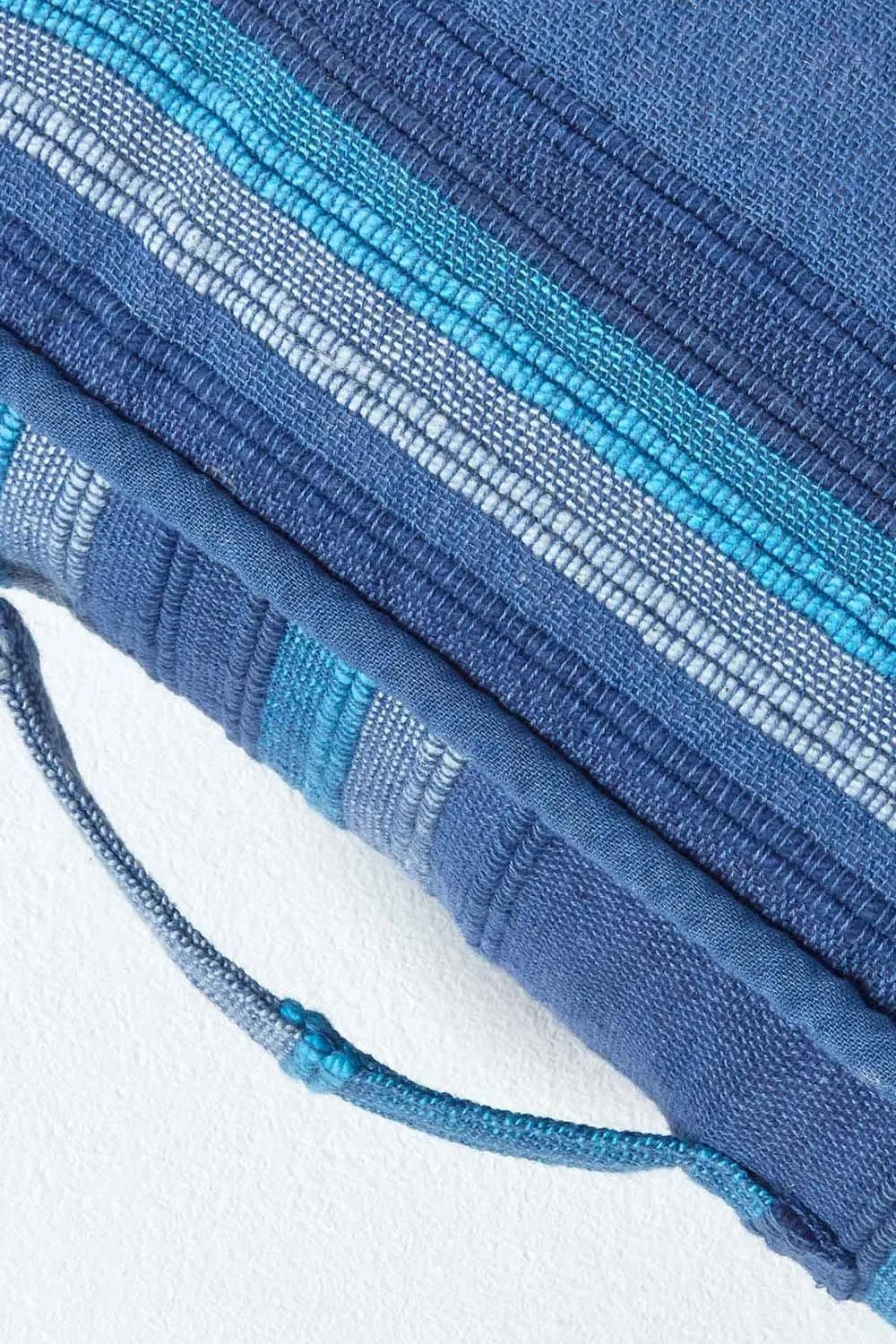 Homescapes Morocco Striped Cotton Floor Cushion in Blue 4