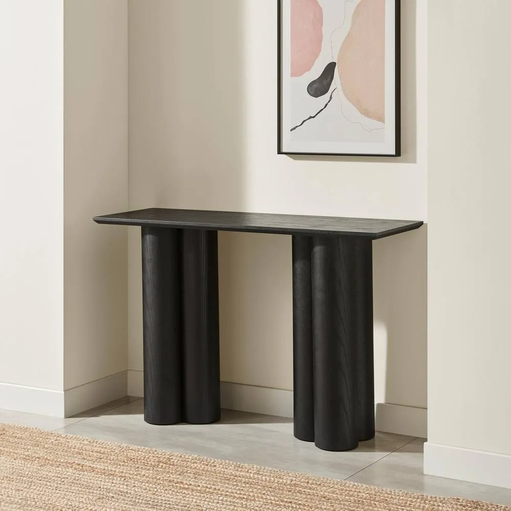 FurnitureboxUK Sutton Black Veneer Wood Console Table 3