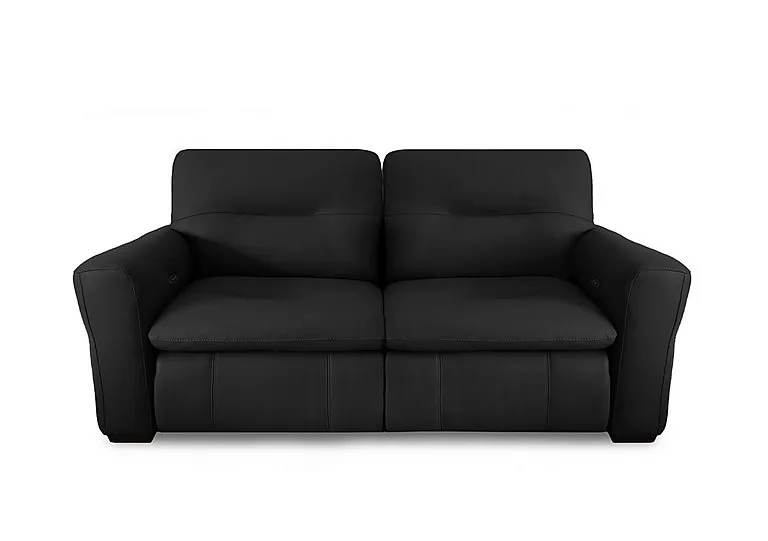 Restore 3 Seater Leather Power Recliner Sofa with Power Headrests - Black