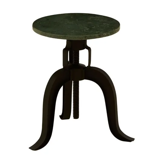 Sadalbari 3 Legs Bar Stool With Green Marble Top