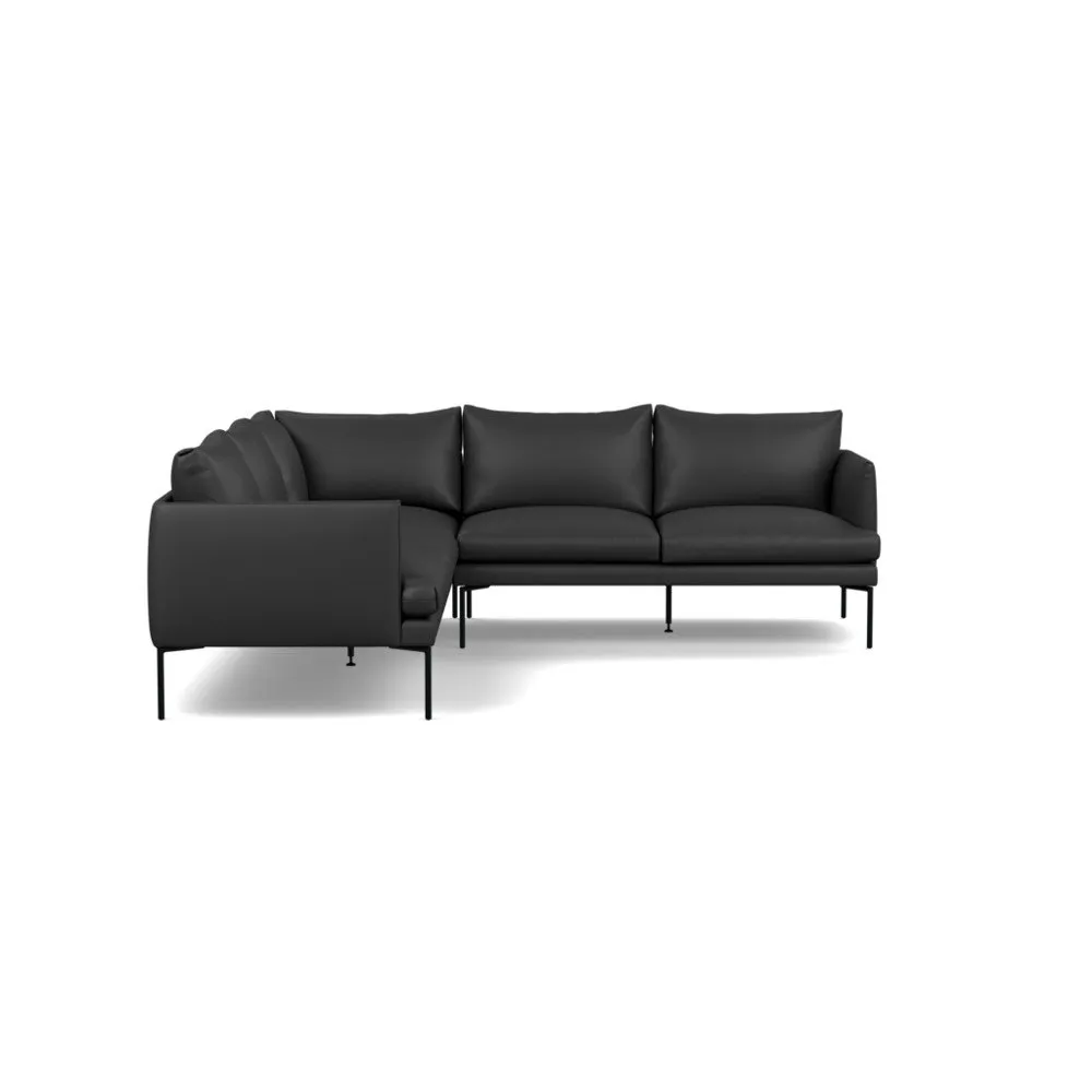 Heal's Matera Large Corner Sofa Leather Hide Graphite 7181