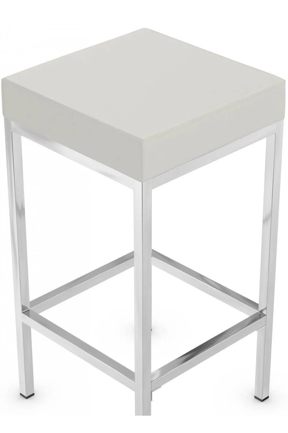 netfurniture Ernest Kitchen Breakfast Bar Stool Chrome Frame Fixed Height - White 2