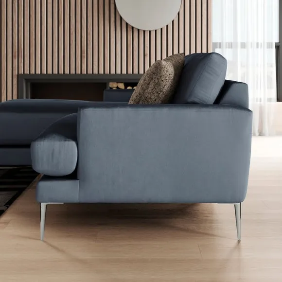 Lawson Matte Plush Velvet Corner Chaise Sofa 2