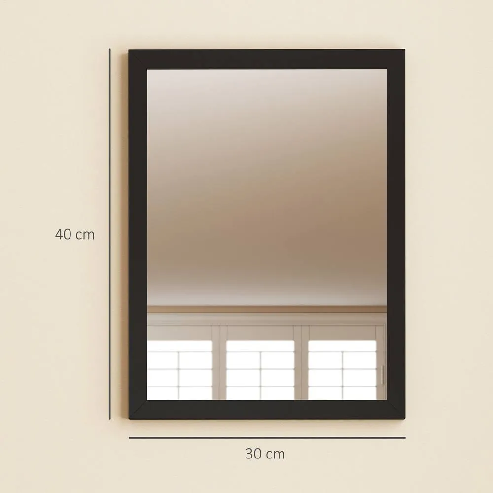 HOMCOM 30 x 40 cm Wall Bathroom Mirror, Vanity Mirror, Set of 2 in Black 3