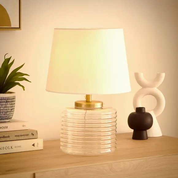 Charelle Ribbed Glass Table Lamp 2