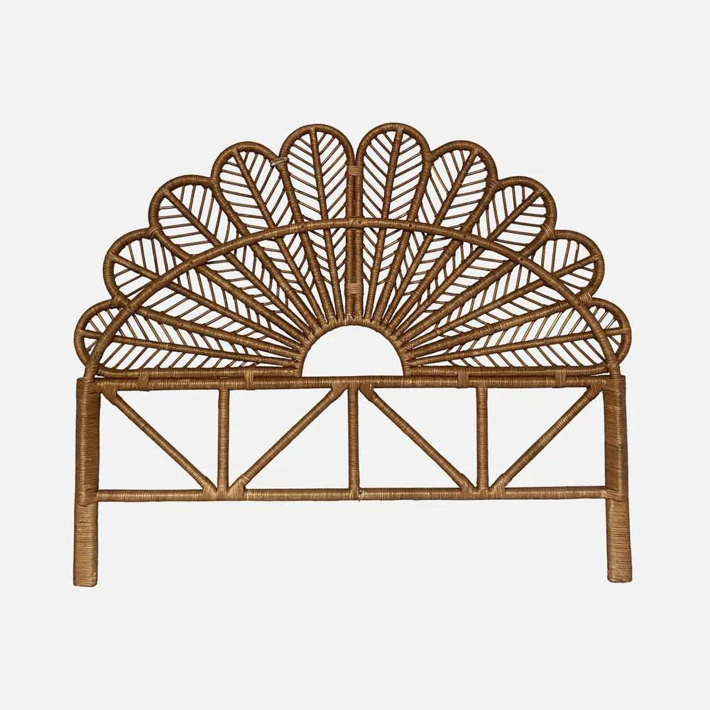 sweeek Dark Rattan Headboard 160cm in Beige 2