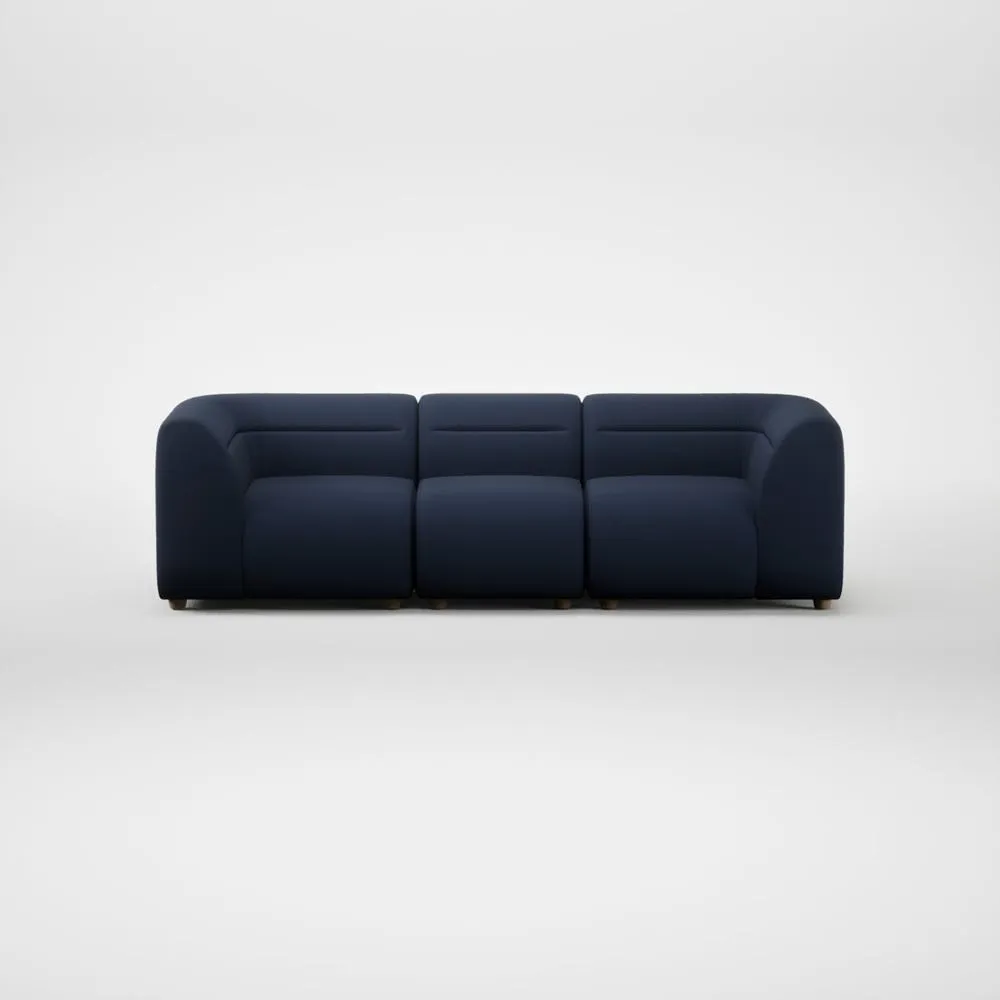 Heal's Lilli 3 Seater Sofa Smart Cotton Linen Indigo Natural Feet 2