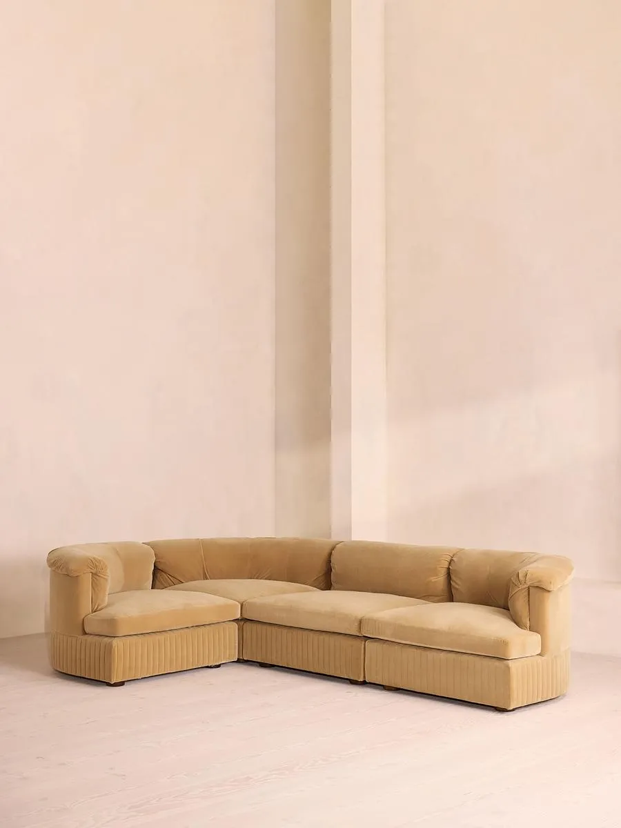 Oona Modular Sofa, L-Shape Sofa, Velvet Camel