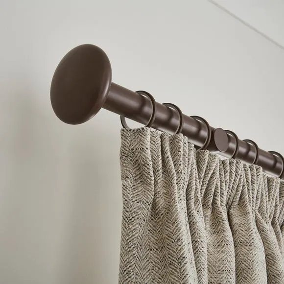 Pebble Fixed Metal Curtain Pole with Rings 4
