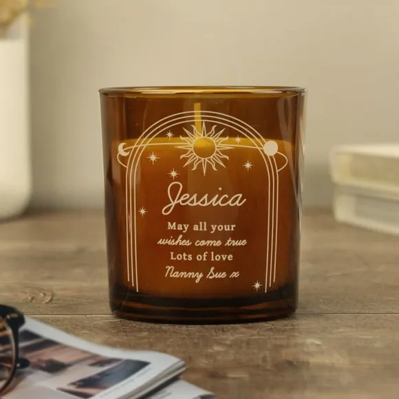 Personalised Celestial Glass Candle 2