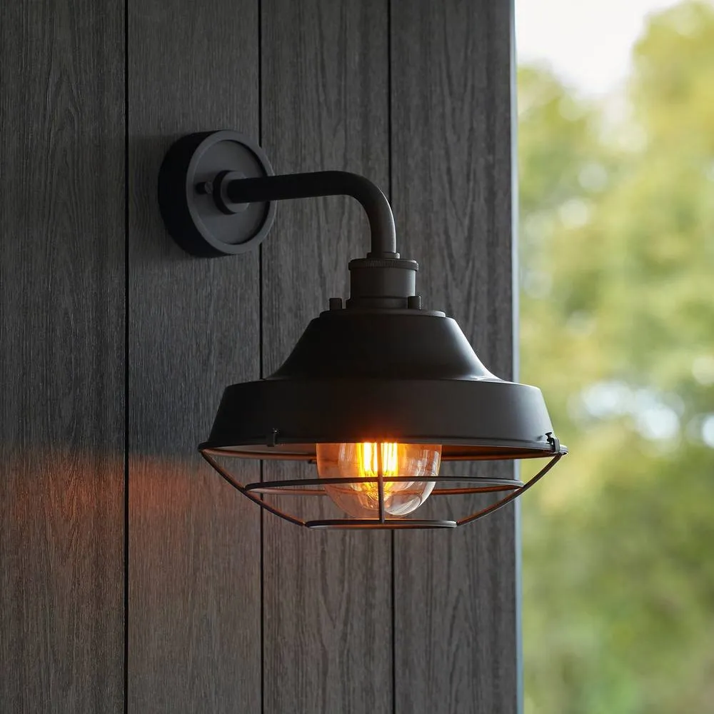 Netlighting Brindisi Outdoor Dome Wall Lamp Textured Matt Black Clear Glass 2