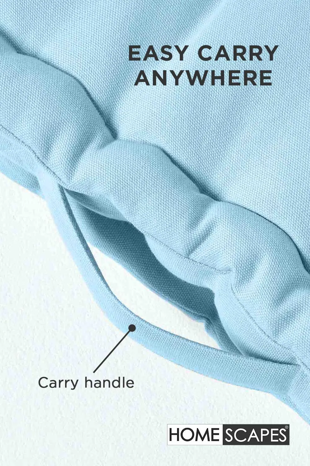 Homescapes Plain Cotton Floor Cushion in Blue 5