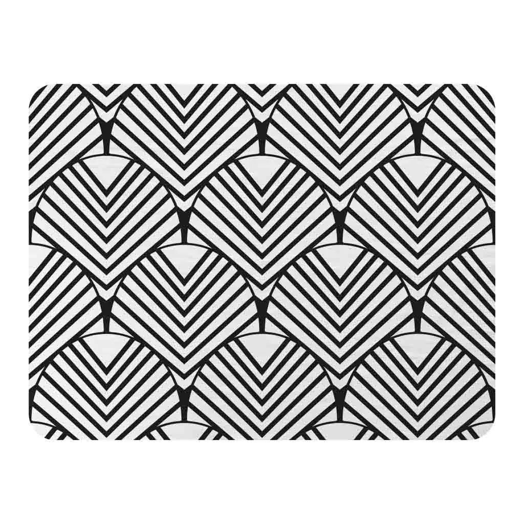 Benjamin Tate Design Black Geometric Decoration Blanket in Natural