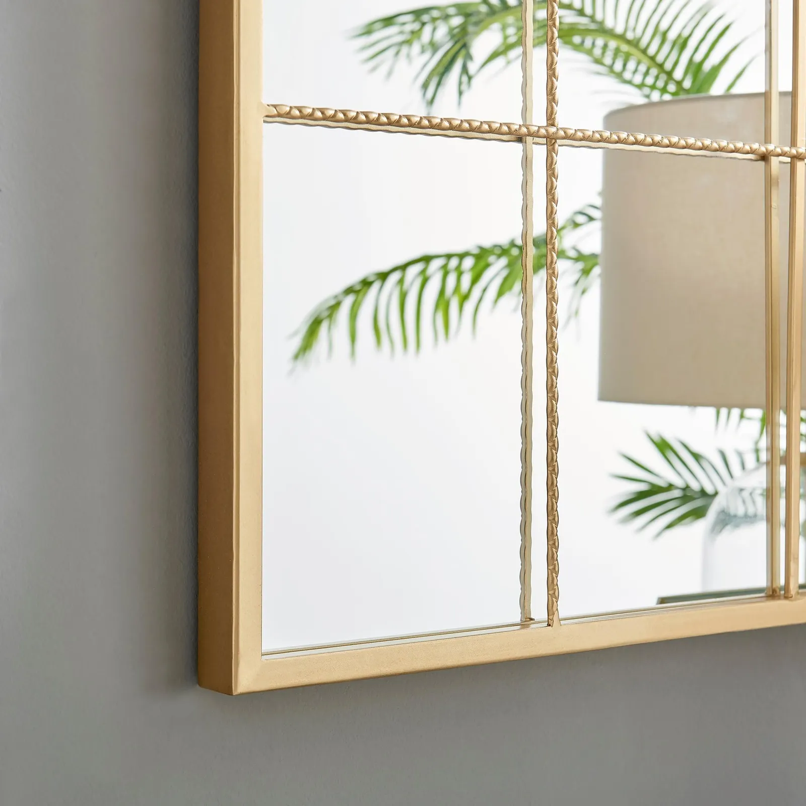 FurnitureboxUK Zeus Large 120cm x 80cm Art Deco Gold Window Floor or Wall Hallway Bedroom Dining & Living Room Mirror 2