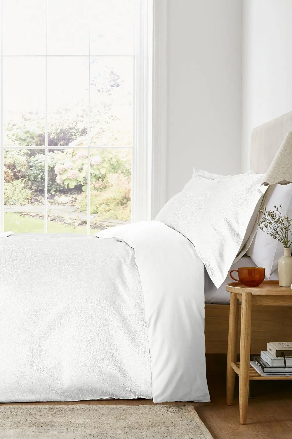 Murmur 'Meadow' Cotton Sateen Duvet Cover in White
