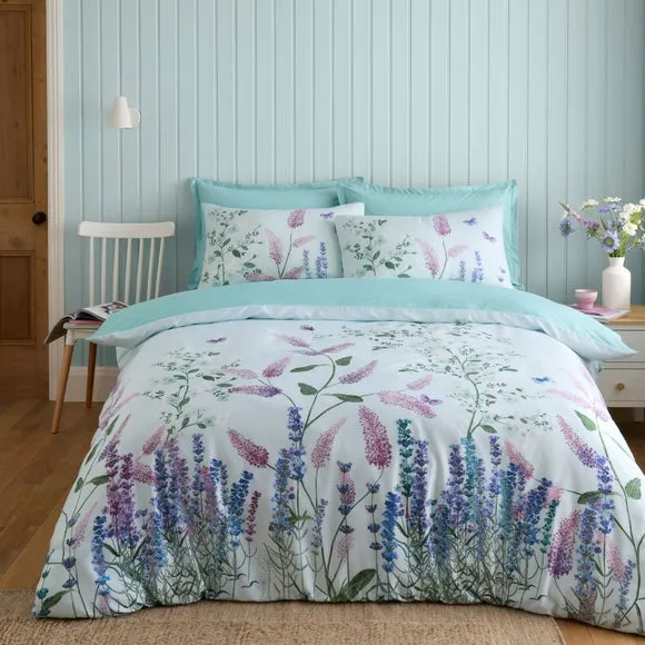 Butterfly Fields 180 Thread Count Cotton Sateen Duvet Cover & Pillowcase Set 1