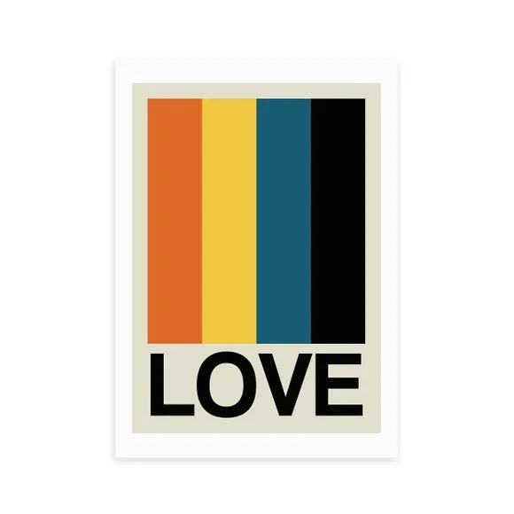 East End Prints Retro Stripe LOVE Sundaze Print 2