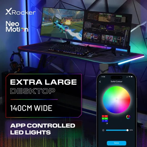 X Rocker Lumio XL LED Gaming Desk 2