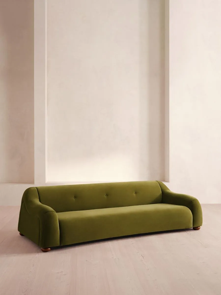 Liana Four Seater Sofa, Velvet, Olive