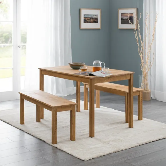 Return - Coxmoor 2 Seater Dining Bench, Solid Oak, 90cm