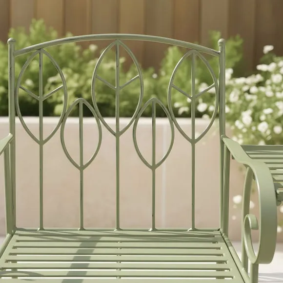 Rustic Leaf Metal Companion Seat Set 3