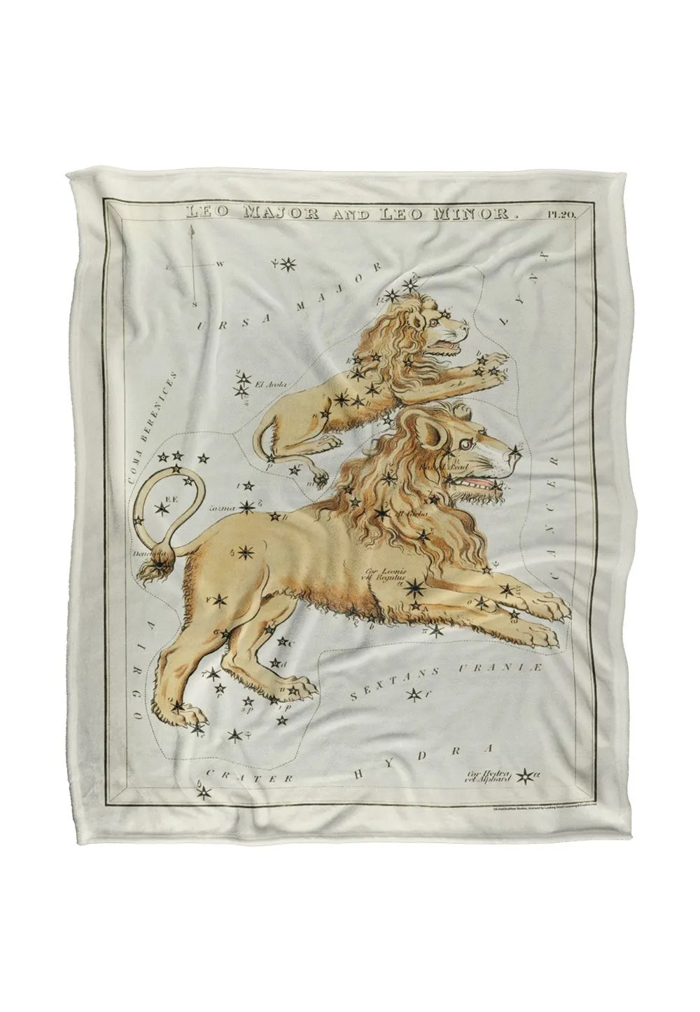 Graffitee Studios Vintage Leo Zodiac Silky Touch Super Soft Throw Blanket 152 X 127 cm in White