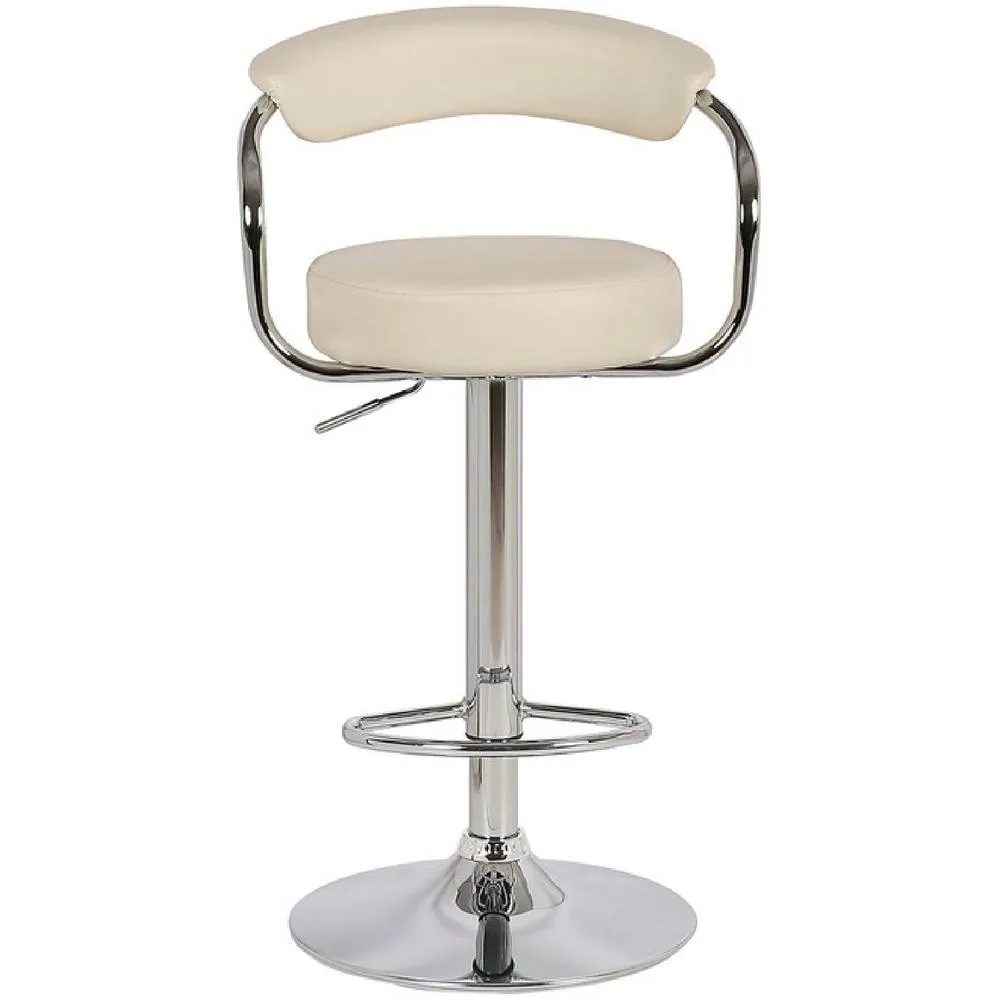 netfurniture Berty Cream Bar Stool Cushioned Padded seat & Back Height Adjustable 4