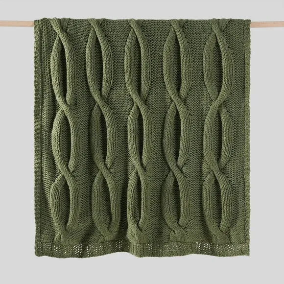 Cable Knit Throw Blanket 130cm x 180cm 3