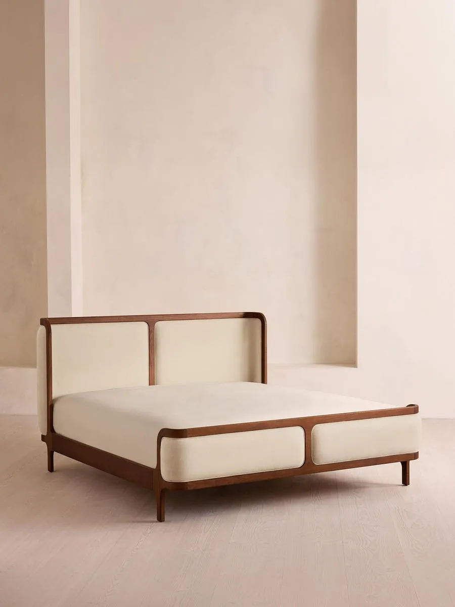 Belsa Bed, Superking, Linen, Bisque