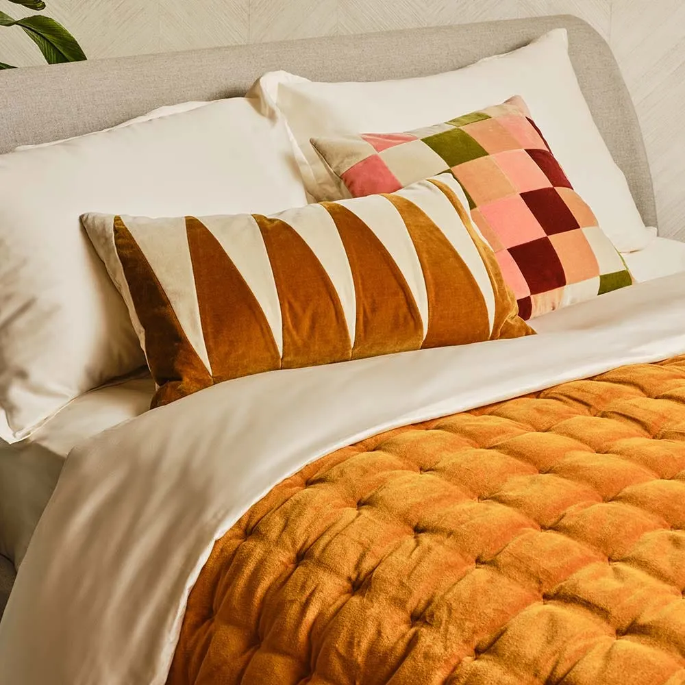 Heal's Velvet Quilt Ochre 140 x 200cm 4