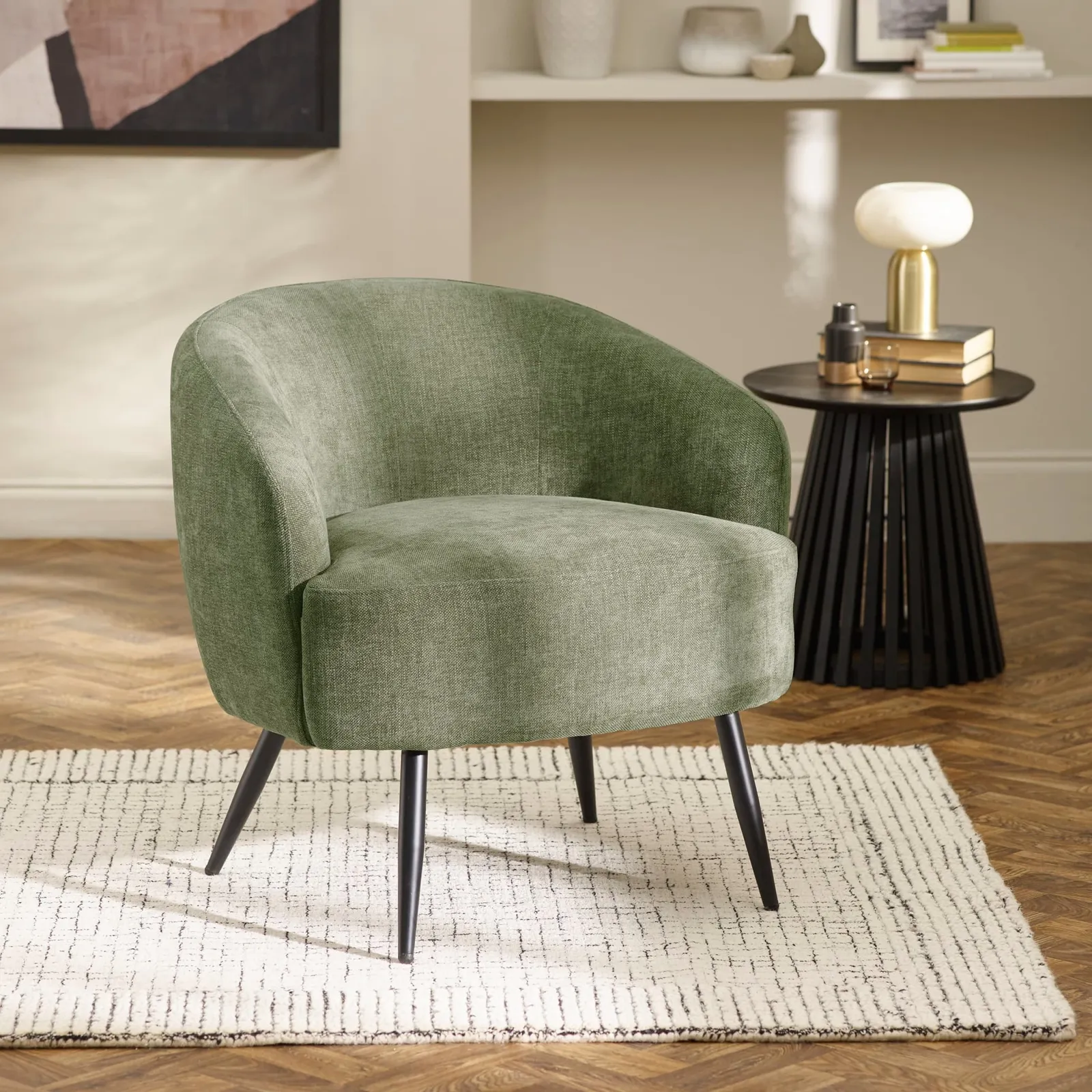 Dahlia - Accent Chair - Green - Fabric - Happy Beds