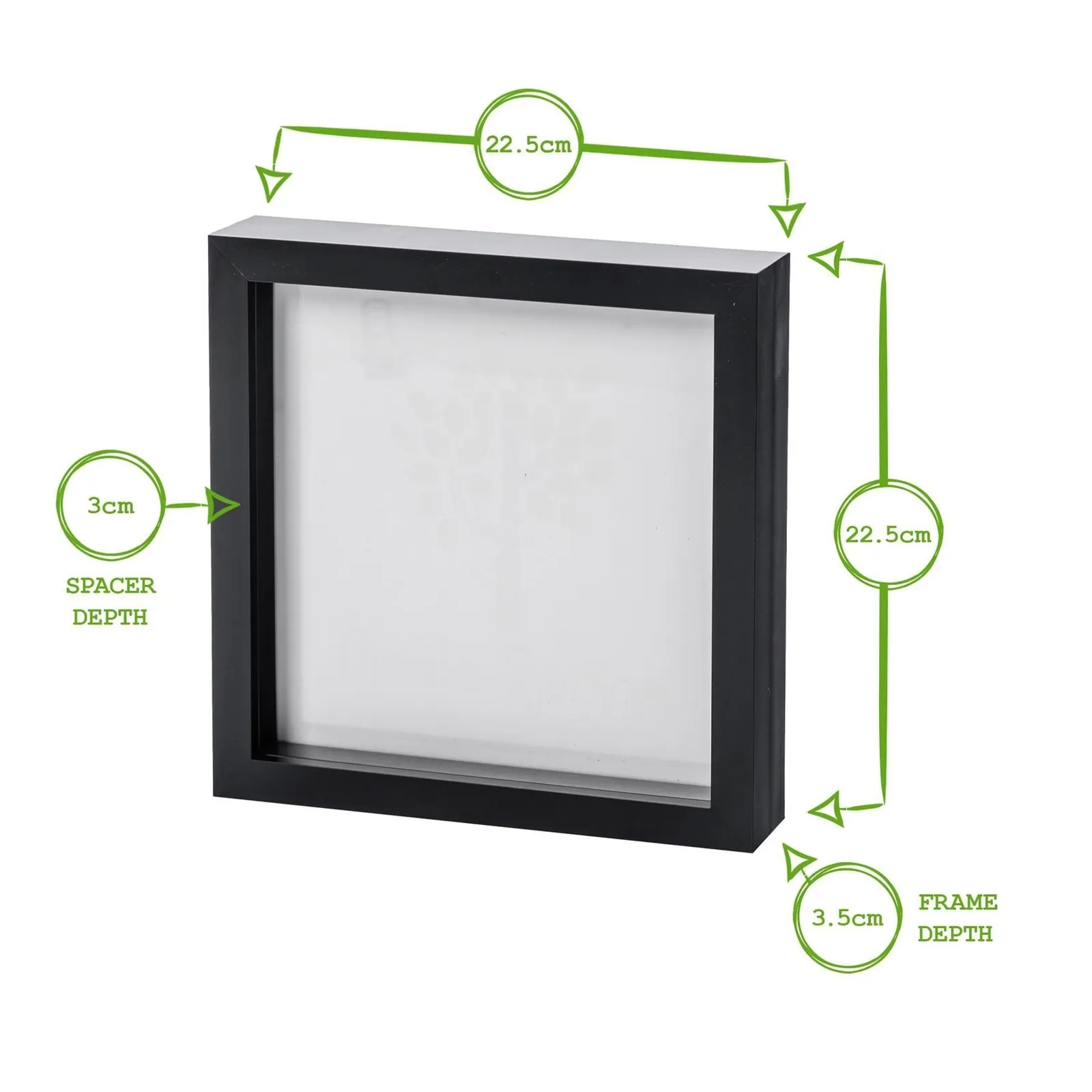 Nicola Spring 3D Box Photo Frames - 8 x 8" - Pack of 2 in White 4