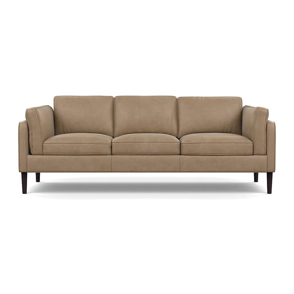 Heal's Sonno 4 Seater Heritage Leather Camel 2015 Wenge Black Feet 1