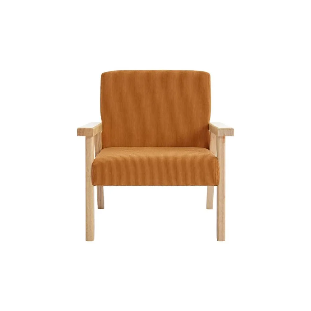 sweeek Children's scandi-style armchair, corduroy & rubberwood in Mustard 6
