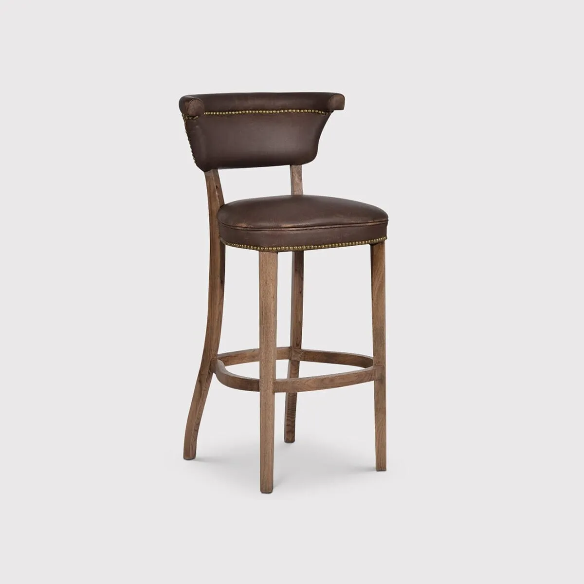 Timothy Oulton Angeles Barstool, Black Leather | Barker & Stonehouse