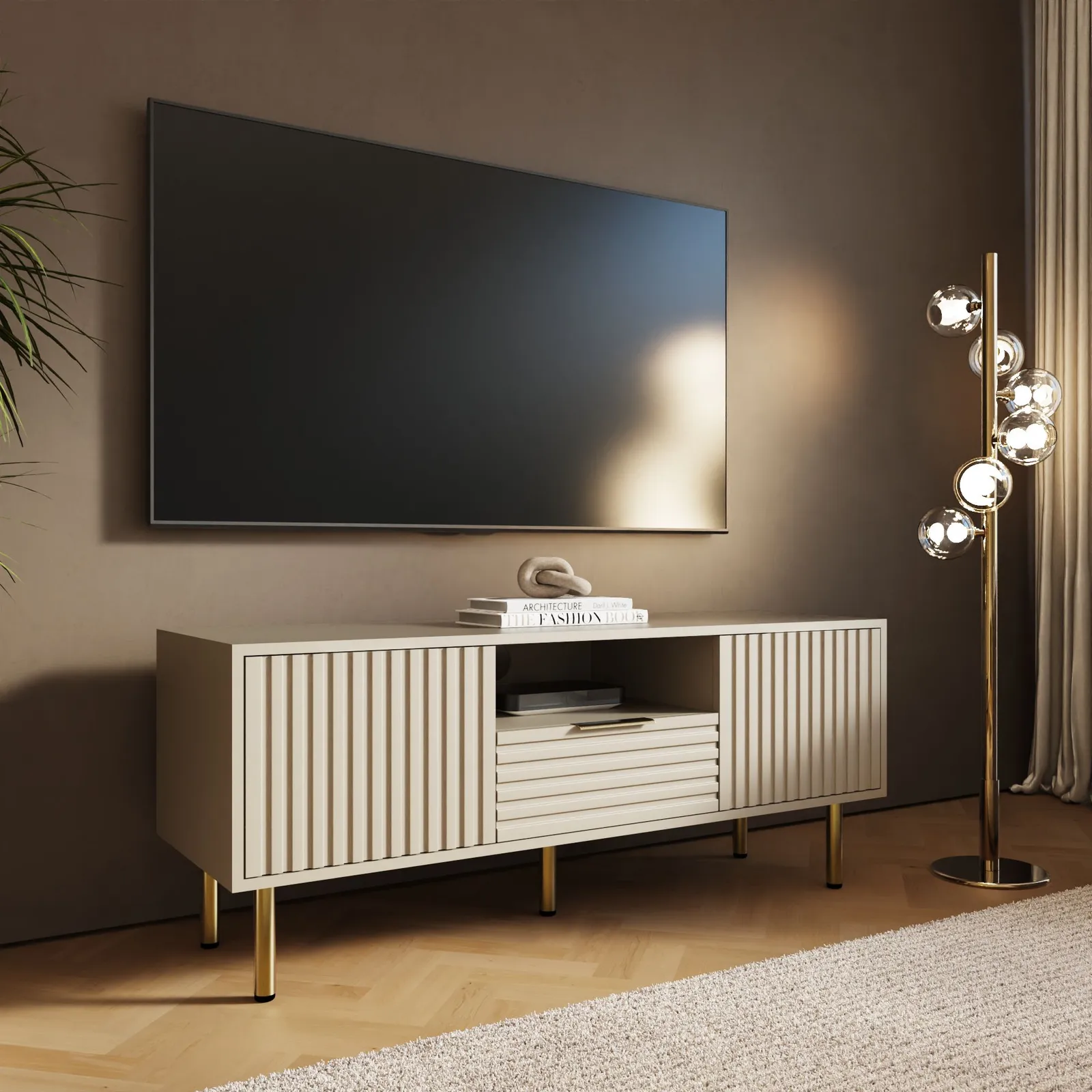 GFW Nervata TV Unit in Ivory 2