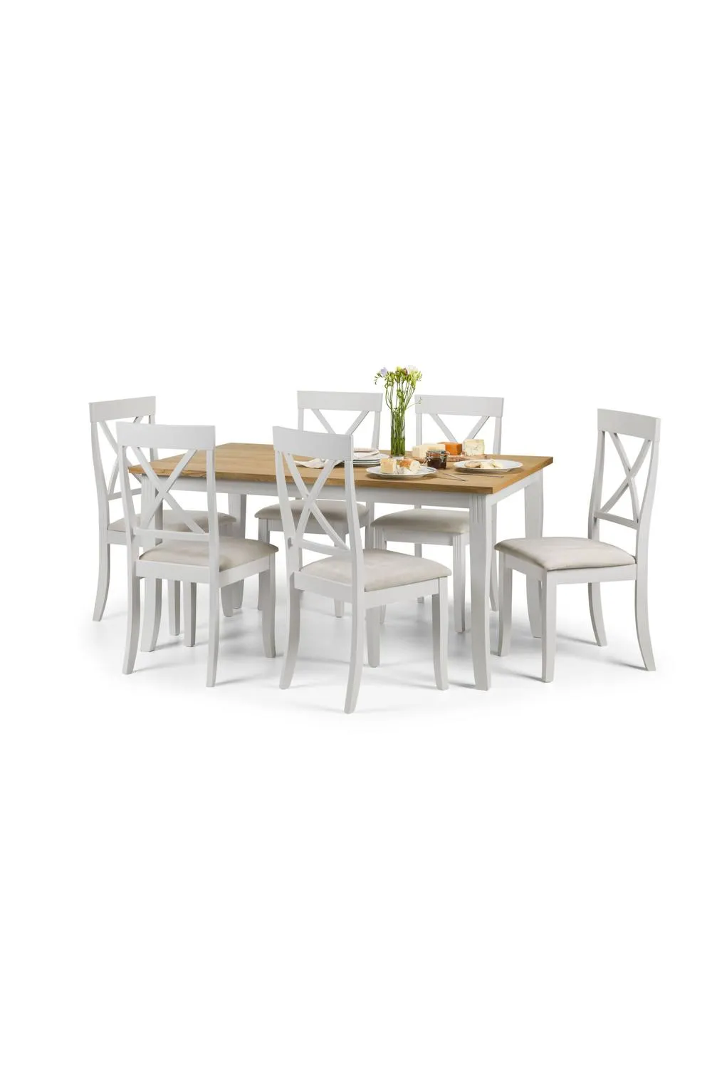 Julian Bowen Davenport Rectangular 4-6 Seater Dining Table in Grey 5