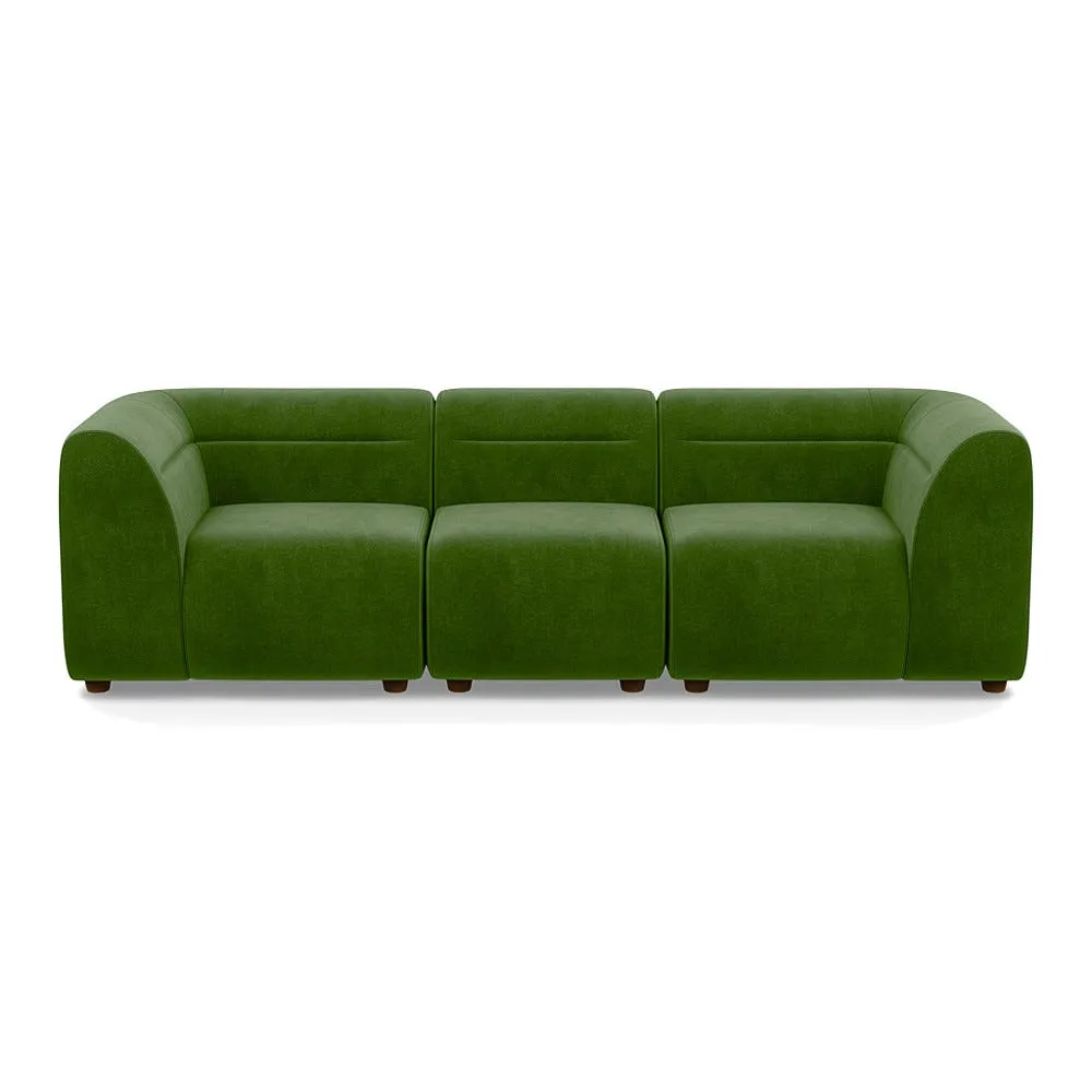 Heal's Lilli 3 Seater Sofa Smart Luxe Velvet Grass Natural Beech Feet 1