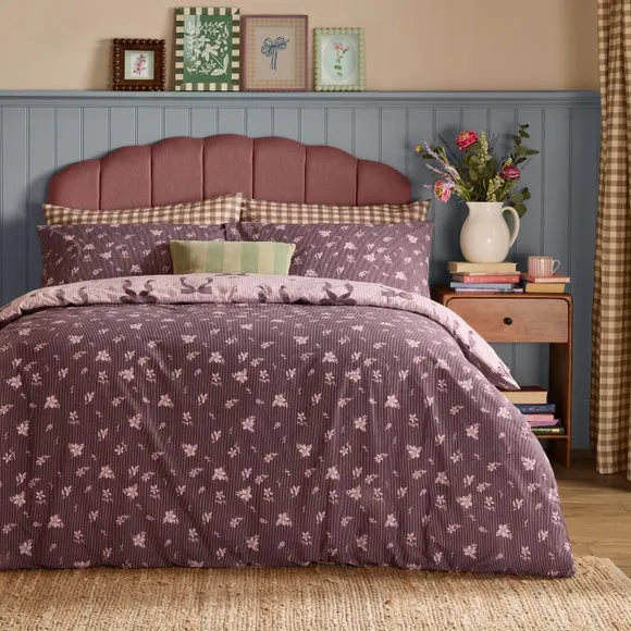Furn. Belle Stripe Polycotton Duvet Cover & Pillowcase Set 2