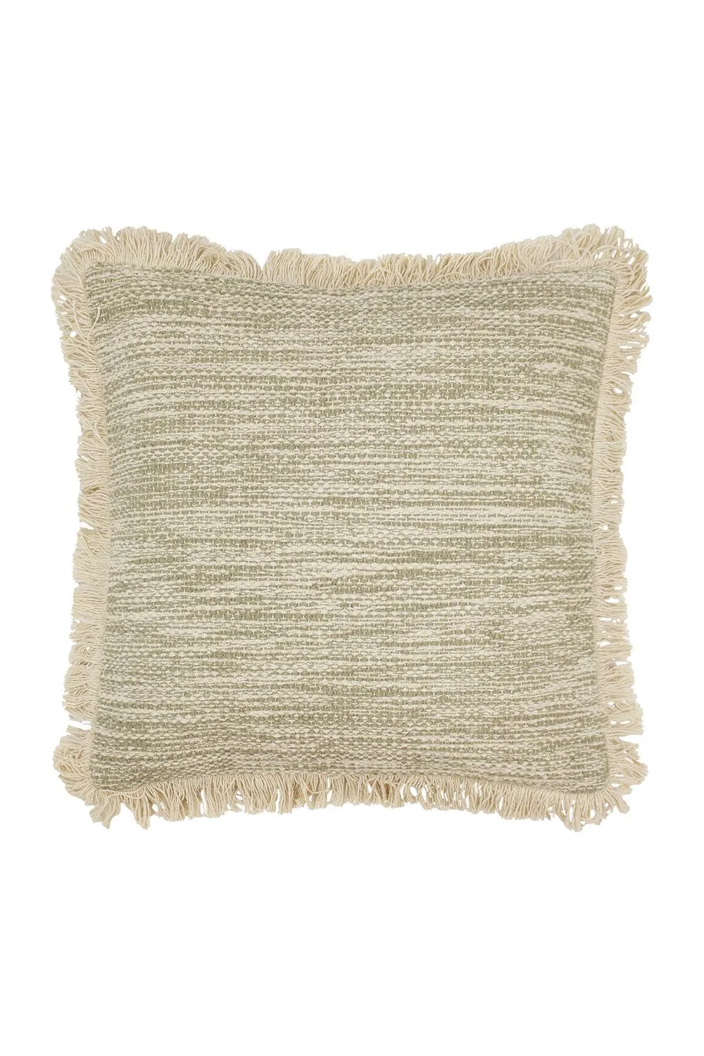 Furn Sienna Twill Woven Fringed Cushion in Natural