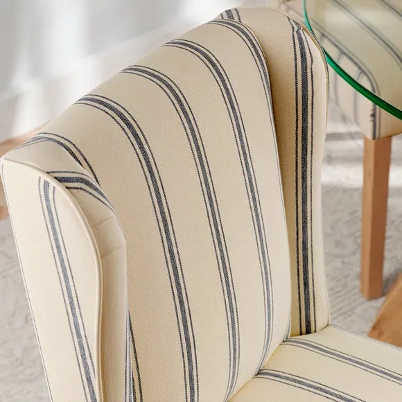 Oswald Set of 2 Dining Chairs, Folkstone Blue Stripe 3