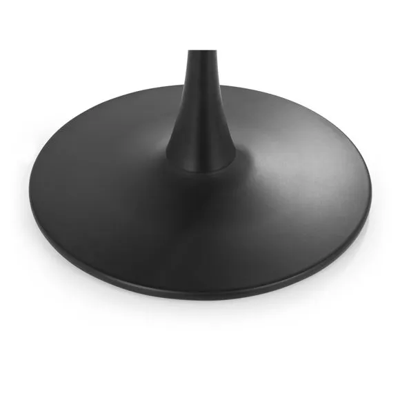 Holland 4 Seater Round Pedestal Dining Table, Black & White 4