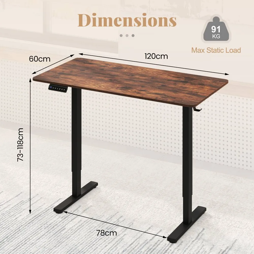 Costway Ergonomic Stand Up Desk 120x60CM Electric Standing Computer Desk in Black 2