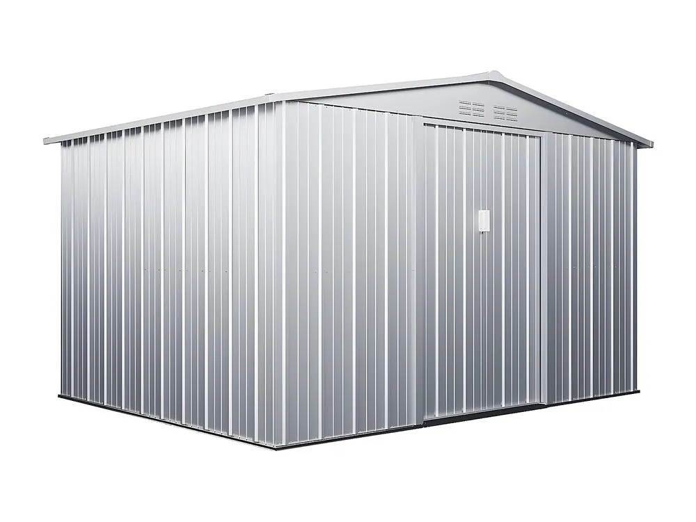 Vente-unique Galvanised Steel Garden Shed - Grey - 7.82 M² - LINUS in Light Grey 4
