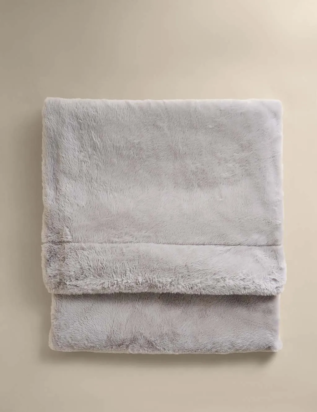 M&S Supersoft Faux Fur Large Throw Dove