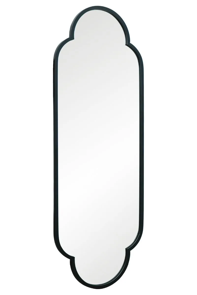 MirrorOutlet Black Metal Framed Double Arched Oval Wall Mirror 67" X 23" 170 X 59M 6