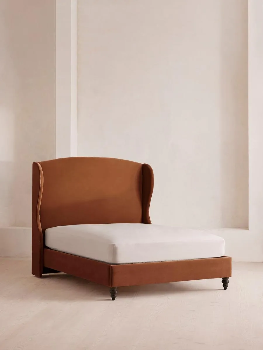 Rivas Bed, Super King, Velvet, Cinnamon