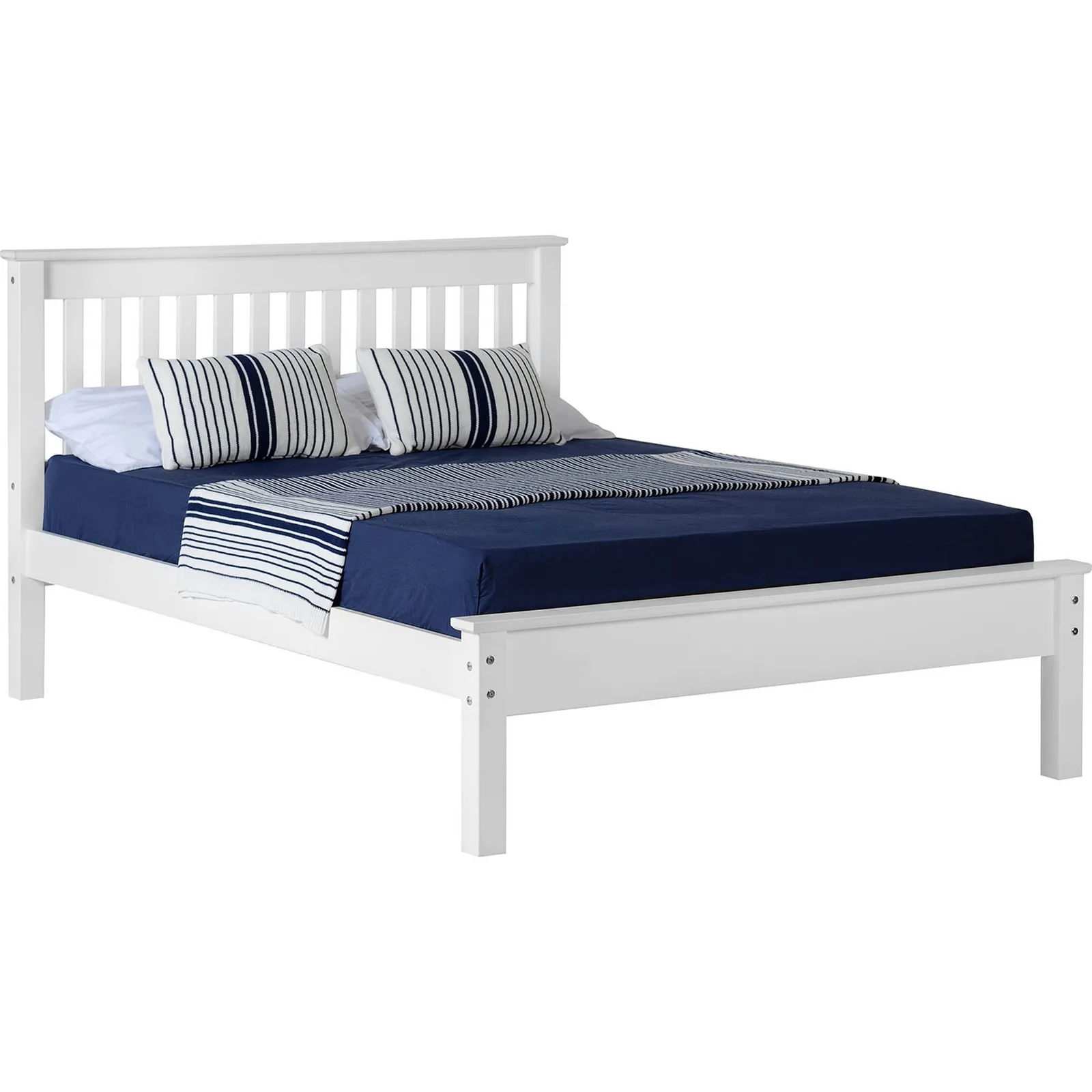 Monaco White Low Foot End Bed Frame White
